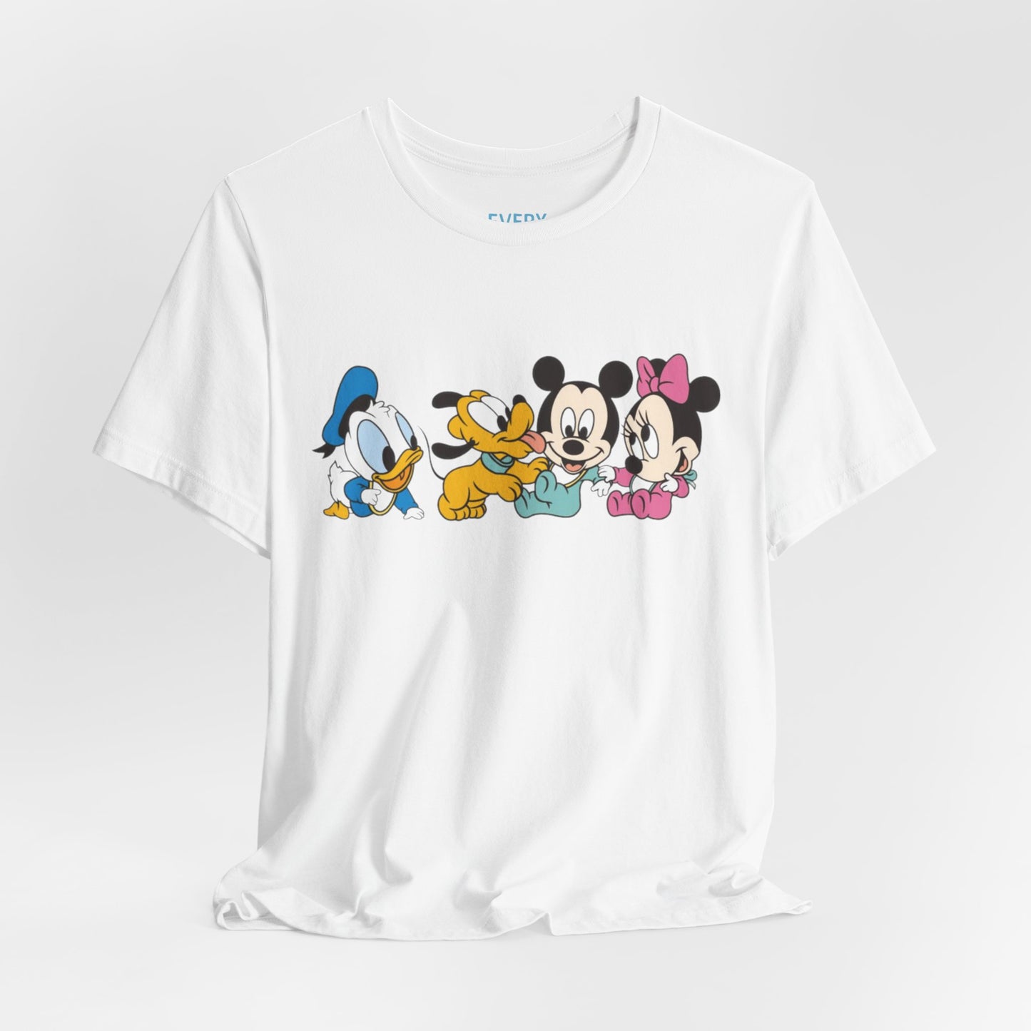 Disney Baby Characters Tee — Mickey, Minnie, Donald & Pluto Short Sleeve Shirt
