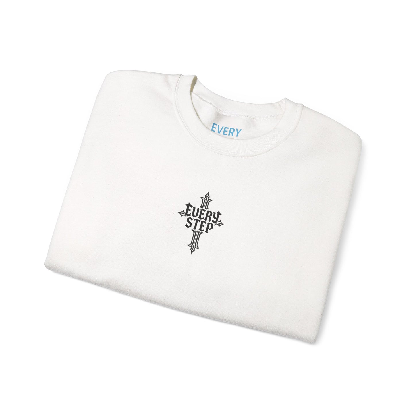 Sweat-shirt unisexe Every Step à col rond - Cadeau spirituel, vêtement confortable, mode inspirée par la foi, style et confort, idéal au quotidien, cadeau pour elle 