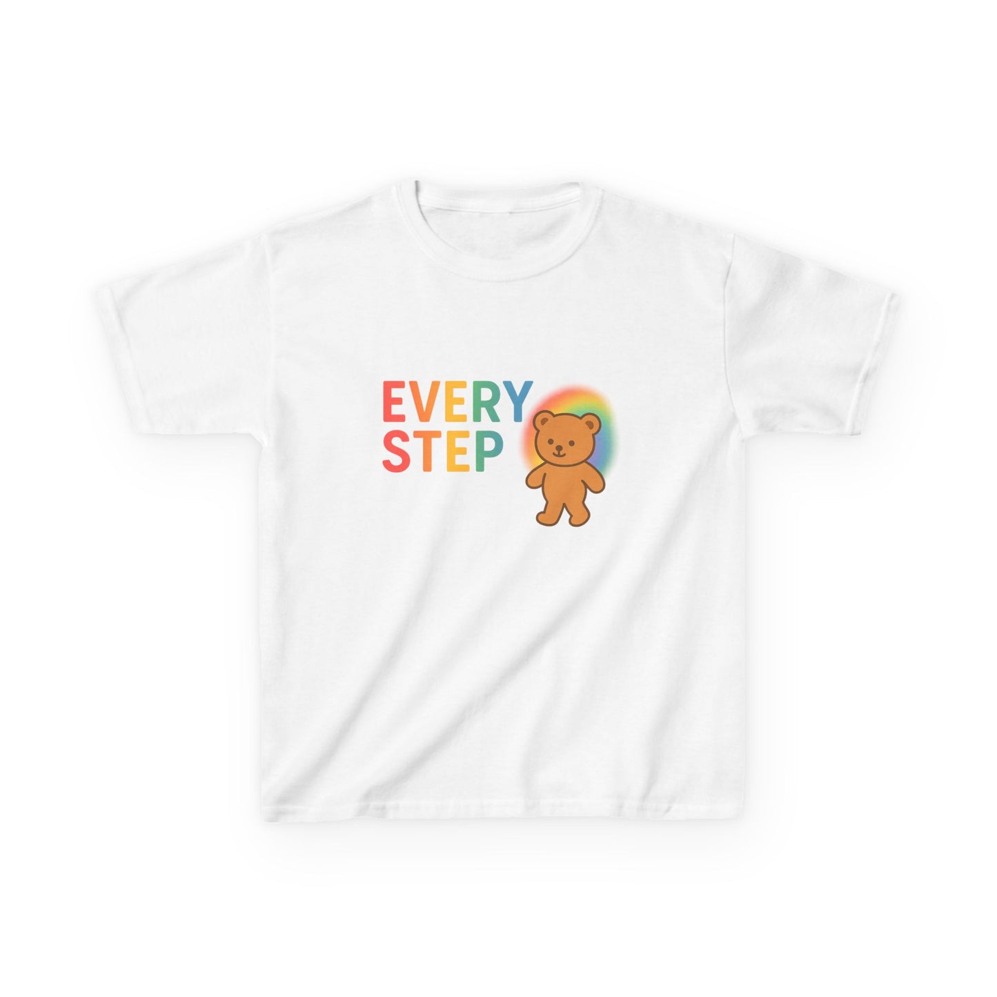T-shirt enfant Ours en peluche arc-en-ciel - T-shirt « Chaque étape », T-shirt enfant, Vêtements mignons pour enfants, Cadeau pour enfants, Tenue d'anniversaire