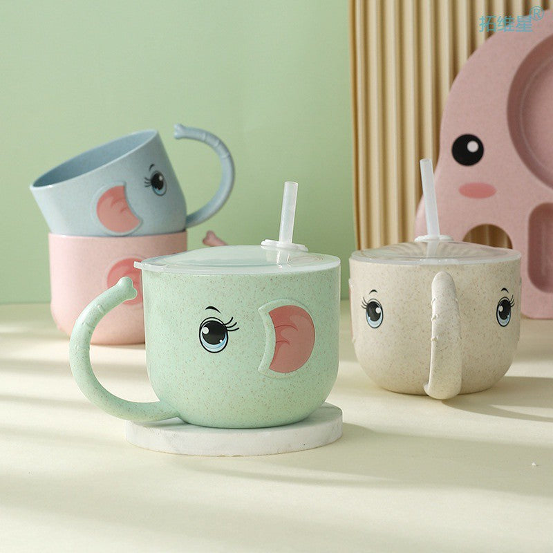 Baby Silicone Straw Bottle