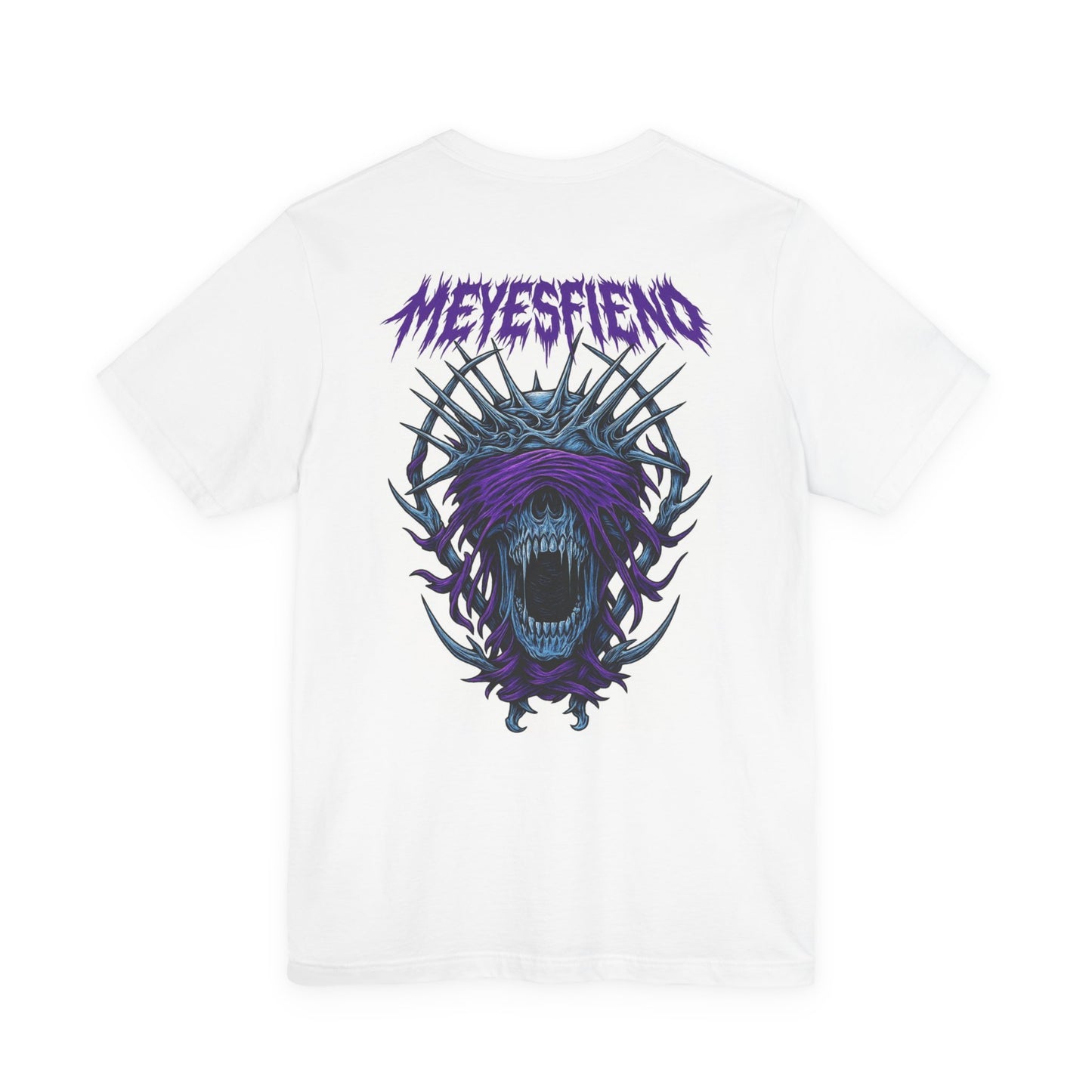 T-shirt — T-shirt graphique « MEYESFIEND » à motif de crâne d'horreur (bandeau violet)