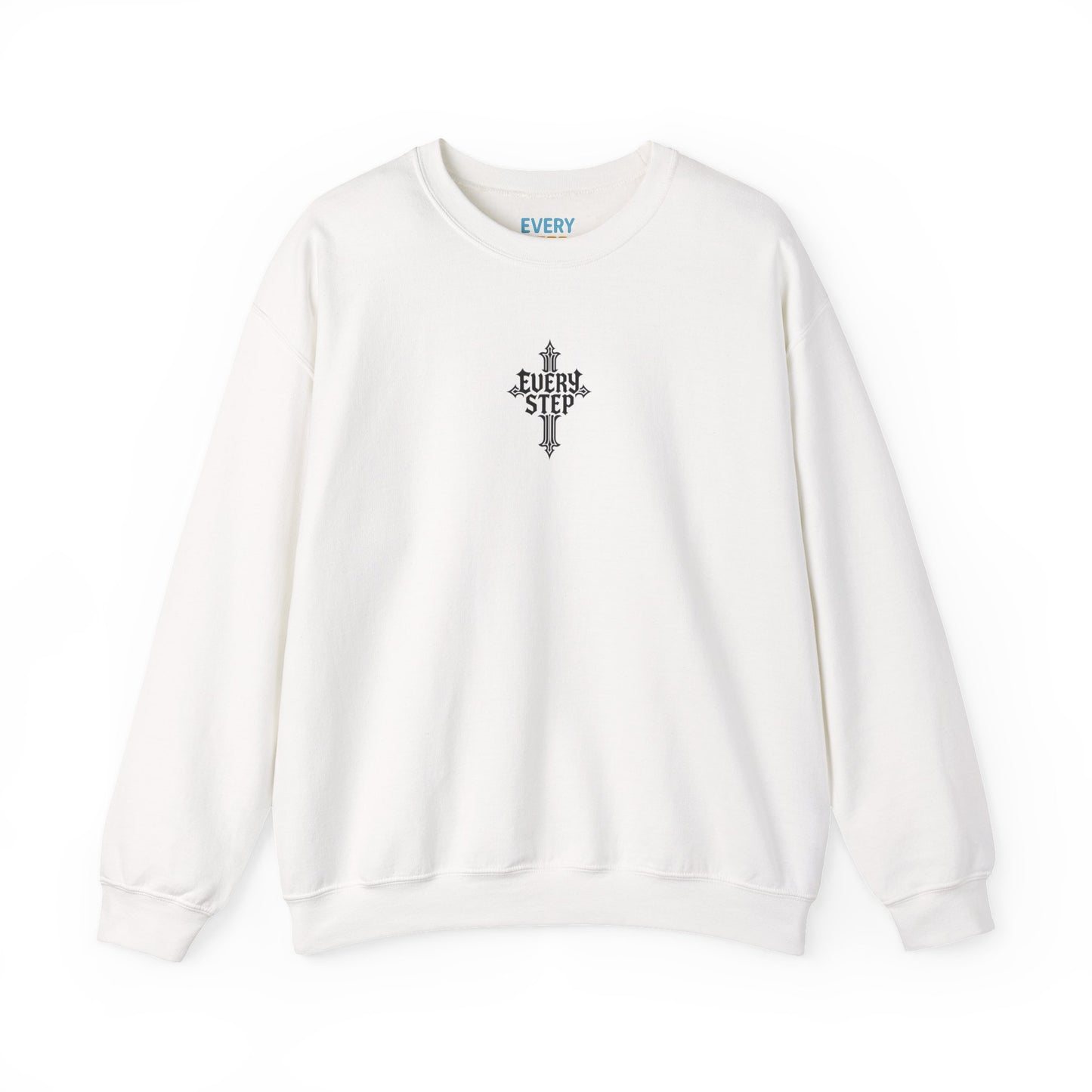 Sweat-shirt unisexe Every Step à col rond - Cadeau spirituel, vêtement confortable, mode inspirée par la foi, style et confort, idéal au quotidien, cadeau pour elle 